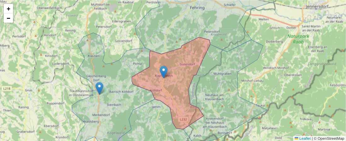 Karte des Postleitzahlen Bereichs  und der umliegenden Postleitzahlen in Deutschland
