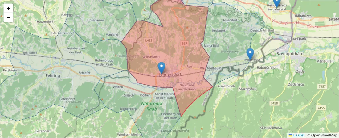 Karte des Postleitzahlen Bereichs  und der umliegenden Postleitzahlen in Deutschland