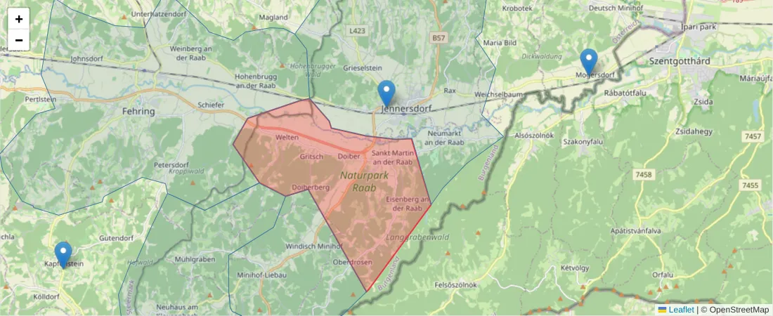 Karte des Postleitzahlen Bereichs  und der umliegenden Postleitzahlen in Deutschland