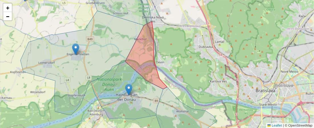 Karte des Postleitzahlen Bereichs  und der umliegenden Postleitzahlen in Deutschland