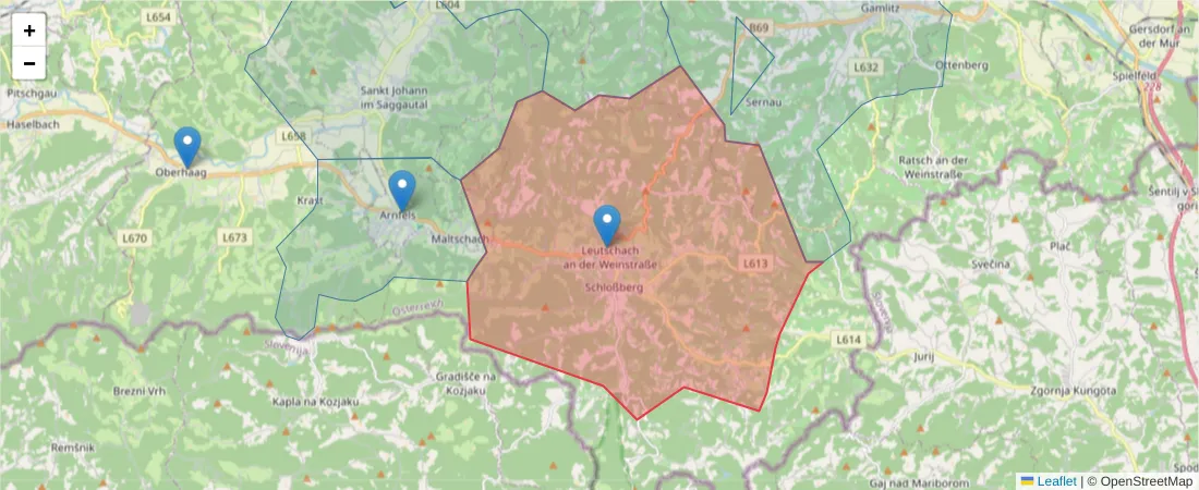 Karte des Postleitzahlen Bereichs  und der umliegenden Postleitzahlen in Deutschland
