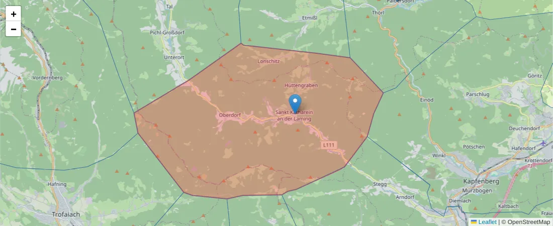 Karte des Postleitzahlen Bereichs  und der umliegenden Postleitzahlen in Deutschland