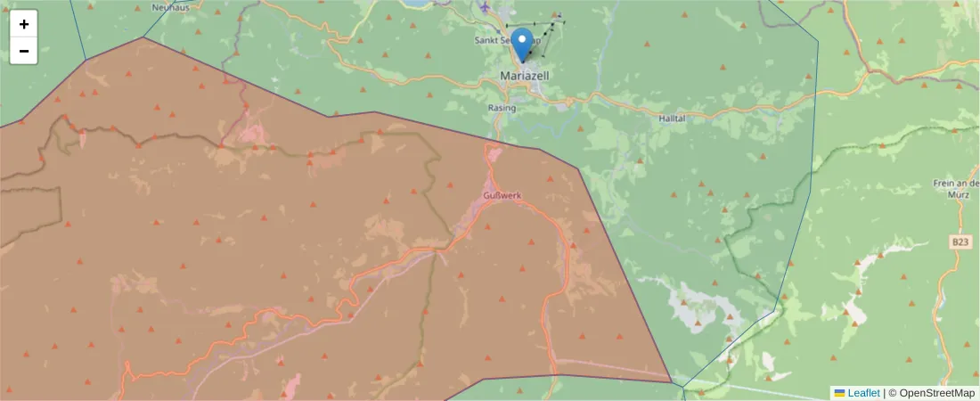 Karte des Postleitzahlen Bereichs  und der umliegenden Postleitzahlen in Deutschland