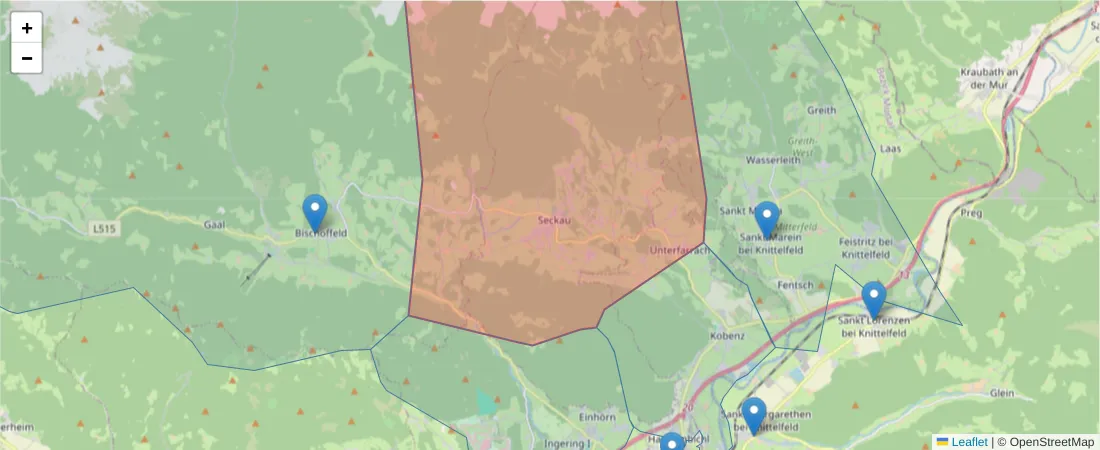 Karte des Postleitzahlen Bereichs  und der umliegenden Postleitzahlen in Deutschland