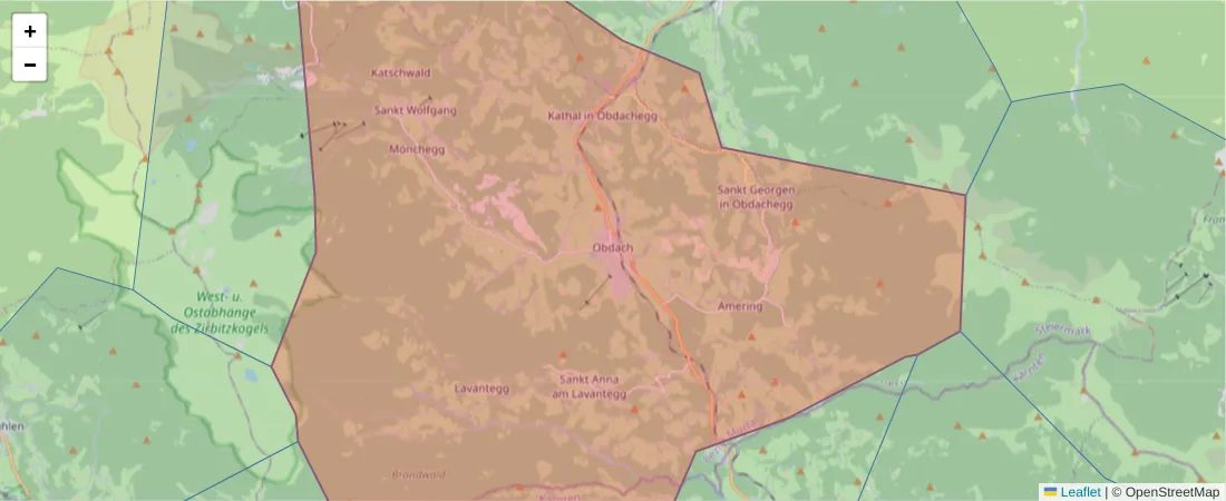 Karte des Postleitzahlen Bereichs  und der umliegenden Postleitzahlen in Deutschland