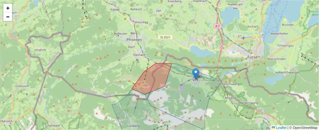 Karte des Postleitzahlen Bereichs  und der umliegenden Postleitzahlen in Deutschland