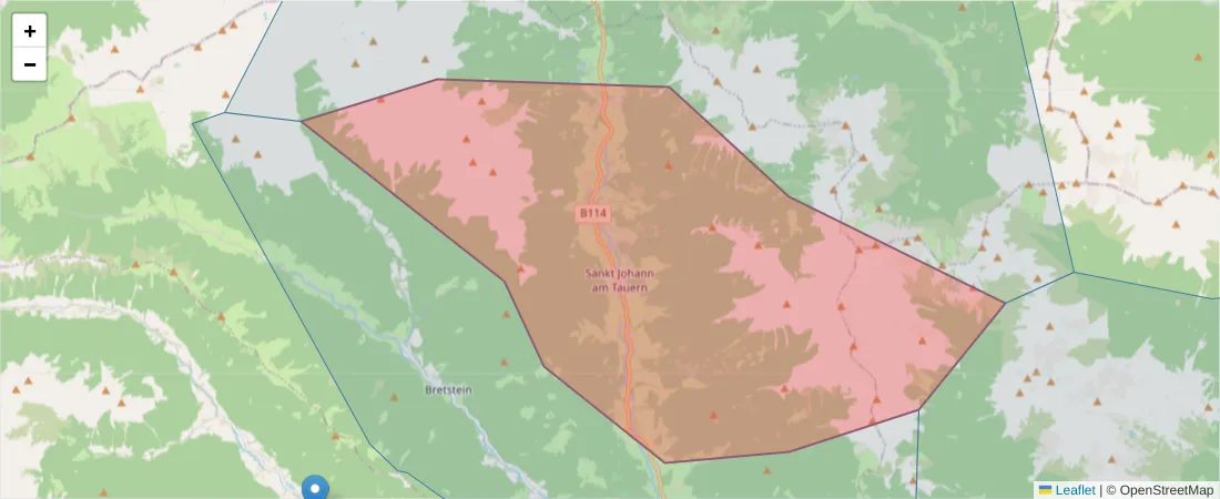 Karte des Postleitzahlen Bereichs  und der umliegenden Postleitzahlen in Deutschland