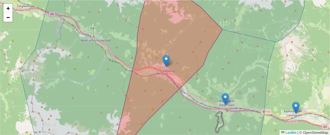 Karte des Postleitzahlen Bereichs  und der umliegenden Postleitzahlen in Deutschland