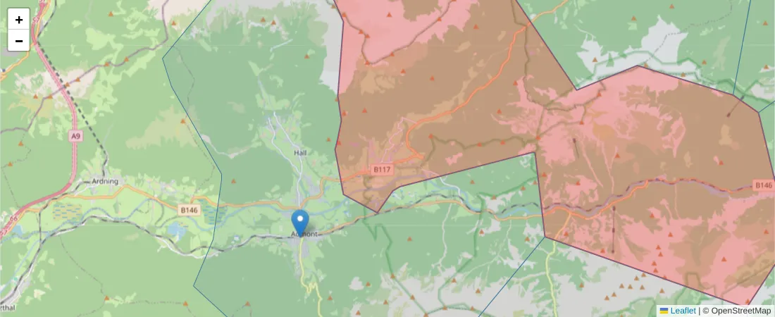 Karte des Postleitzahlen Bereichs  und der umliegenden Postleitzahlen in Deutschland
