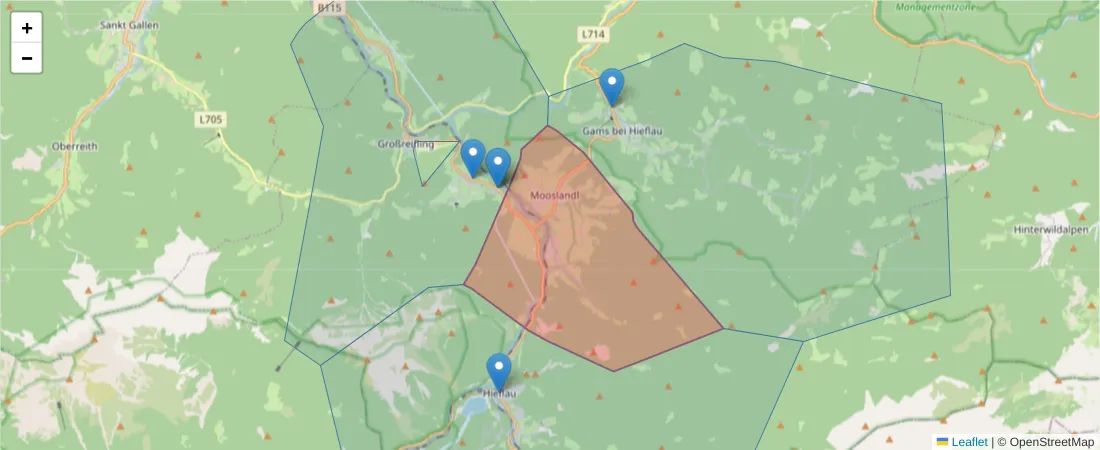 Karte des Postleitzahlen Bereichs  und der umliegenden Postleitzahlen in Deutschland
