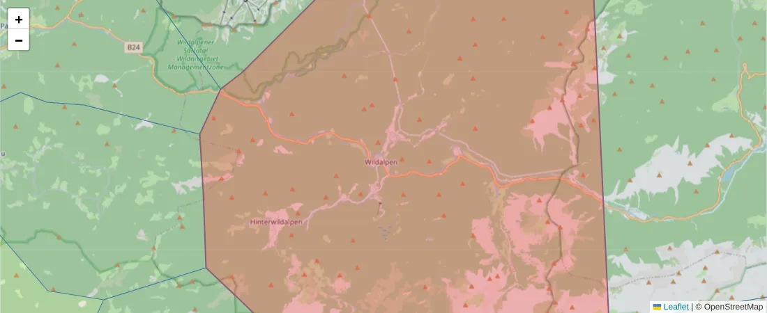 Karte des Postleitzahlen Bereichs  und der umliegenden Postleitzahlen in Deutschland