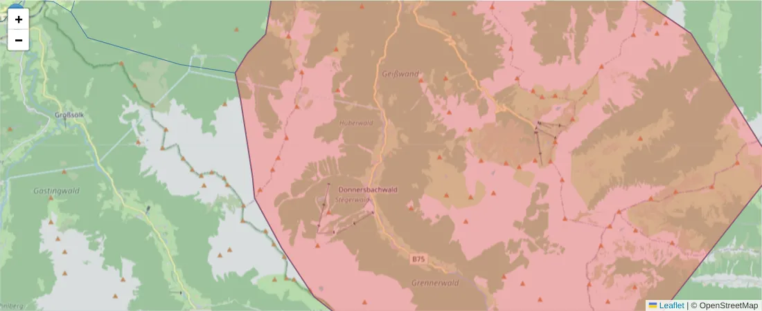 Karte des Postleitzahlen Bereichs  und der umliegenden Postleitzahlen in Deutschland