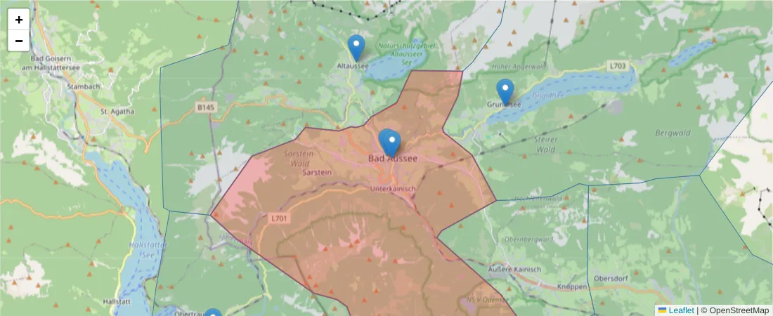 Karte des Postleitzahlen Bereichs  und der umliegenden Postleitzahlen in Deutschland