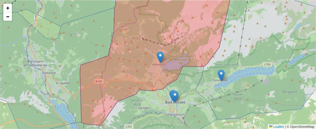 Karte des Postleitzahlen Bereichs  und der umliegenden Postleitzahlen in Deutschland