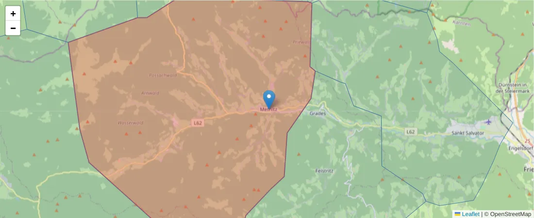 Karte des Postleitzahlen Bereichs  und der umliegenden Postleitzahlen in Deutschland