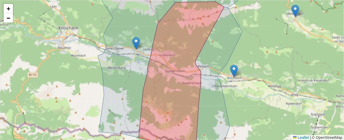Karte des Postleitzahlen Bereichs  und der umliegenden Postleitzahlen in Deutschland