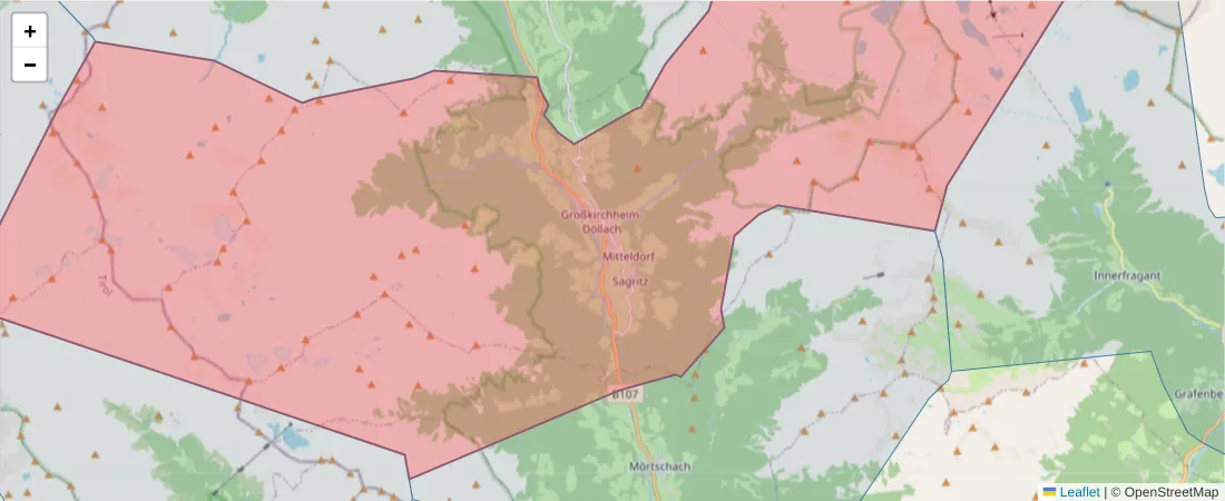 Karte des Postleitzahlen Bereichs  und der umliegenden Postleitzahlen in Deutschland
