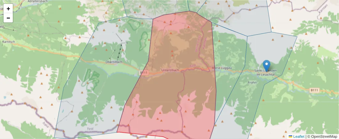 Karte des Postleitzahlen Bereichs  und der umliegenden Postleitzahlen in Deutschland